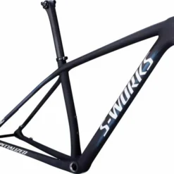 Specialized Epic HT S-Works Rahmen Satin Carbon / Color Run Blue Murano Pearl / Gloss Chrome Foil Logos Größe M